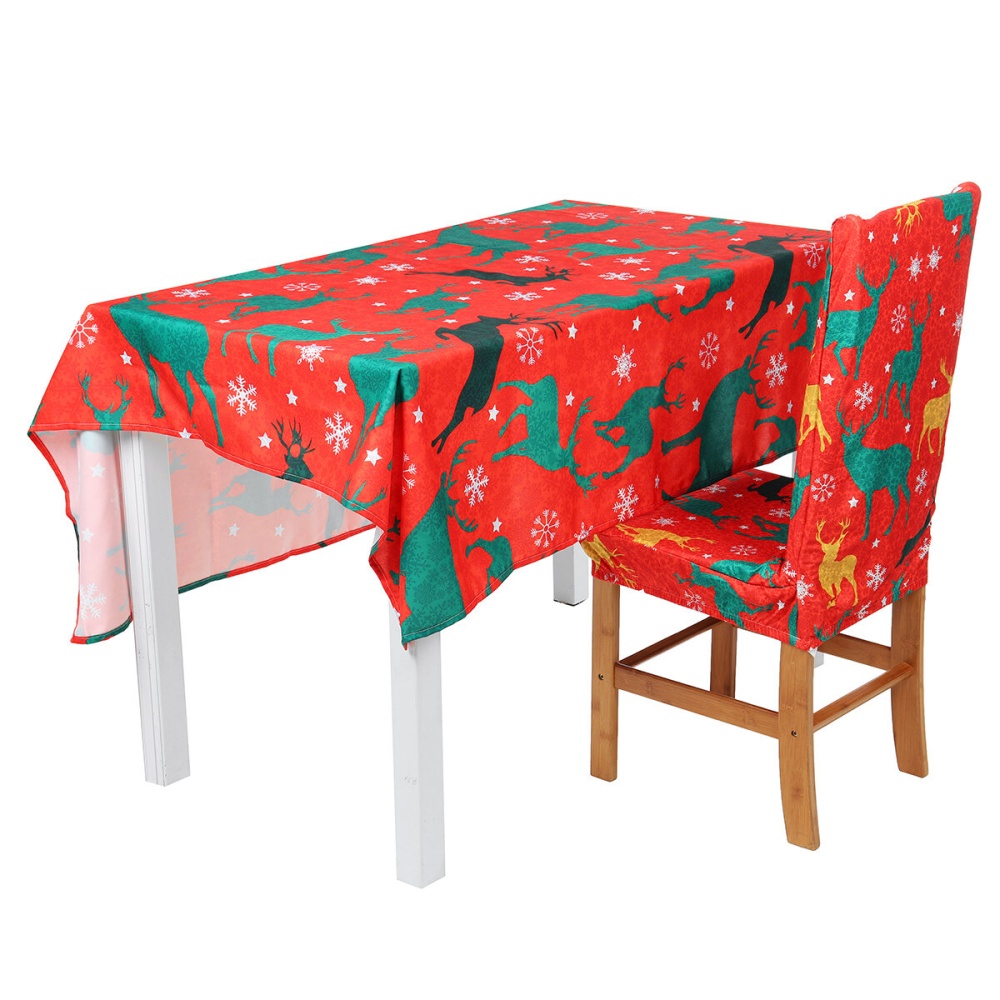 2020  Polyester Table Cloth Chair Cover Rectangular Tablecloth Xmas Dinning Dustproof Table Cover New Year Gift for Home Decor - Table Cover 140*180c - Image 2