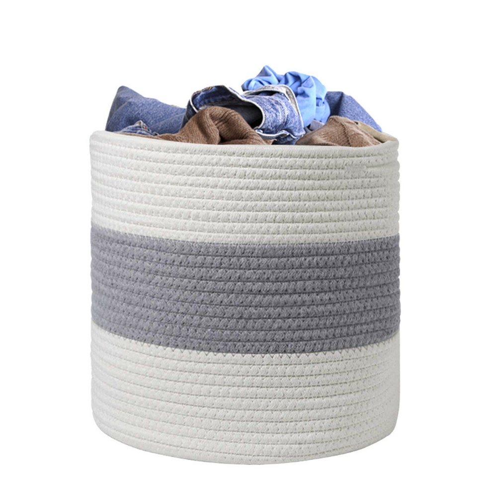 Cotton Woven Storage Basket Flower Plant Pot Vase Household Goods Organizer Bag - Type A