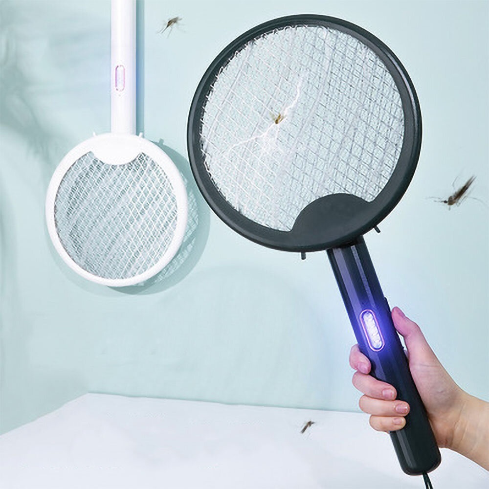 JORDAN&JUDY Mosquito Swatter Rotatable Foldable Mosquito Killing Lamp Five-Layer Protective Net USB Rechargeable Anti Insects Zapper - Black - Image 2