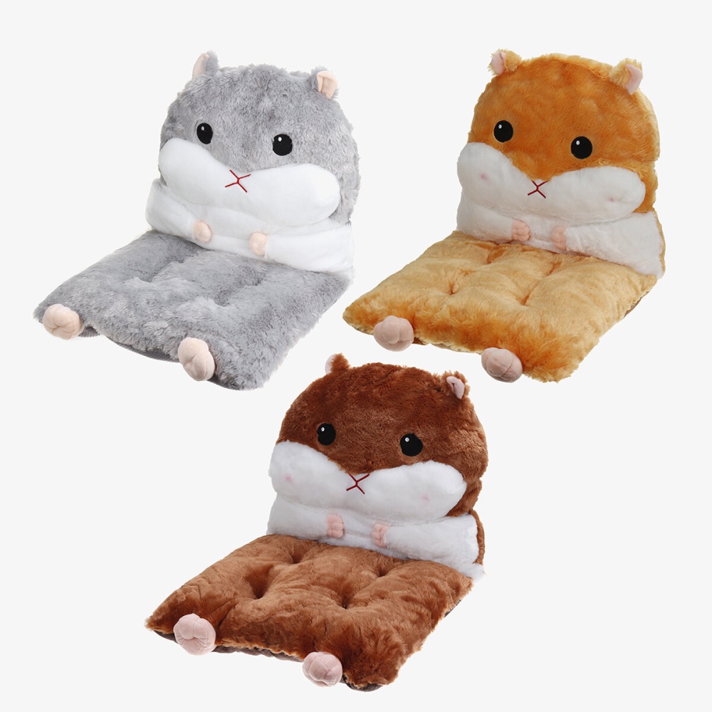 Detachable Seat Plush Cute Cartoon Hamster Chair Seat Sofa Cushion Pillow Back Pad Child Seat Cushion Home Supplies - Light Brown - Image 2