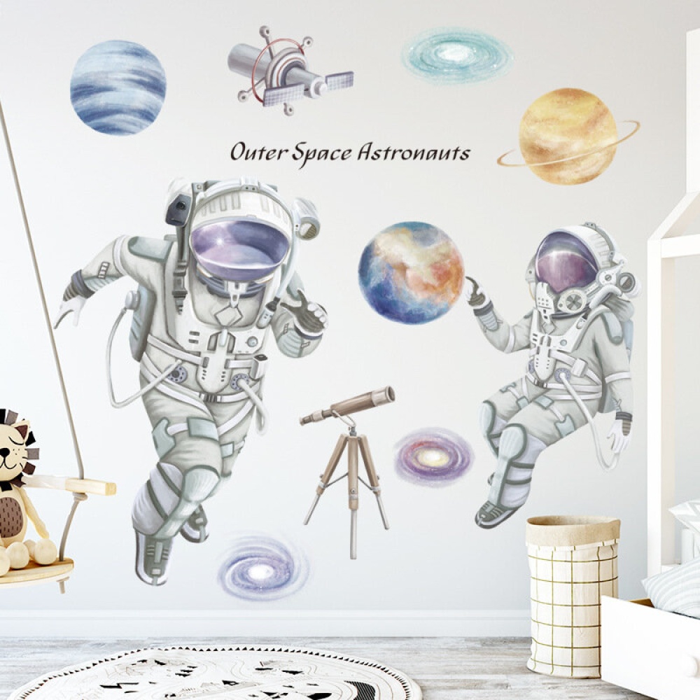 Space Theme Astronaut Wall Sticker Dormitory Living Room Wall Decor Self-Adhesive Bedroom 3D Kids Room Decoration - 01 - Image 2