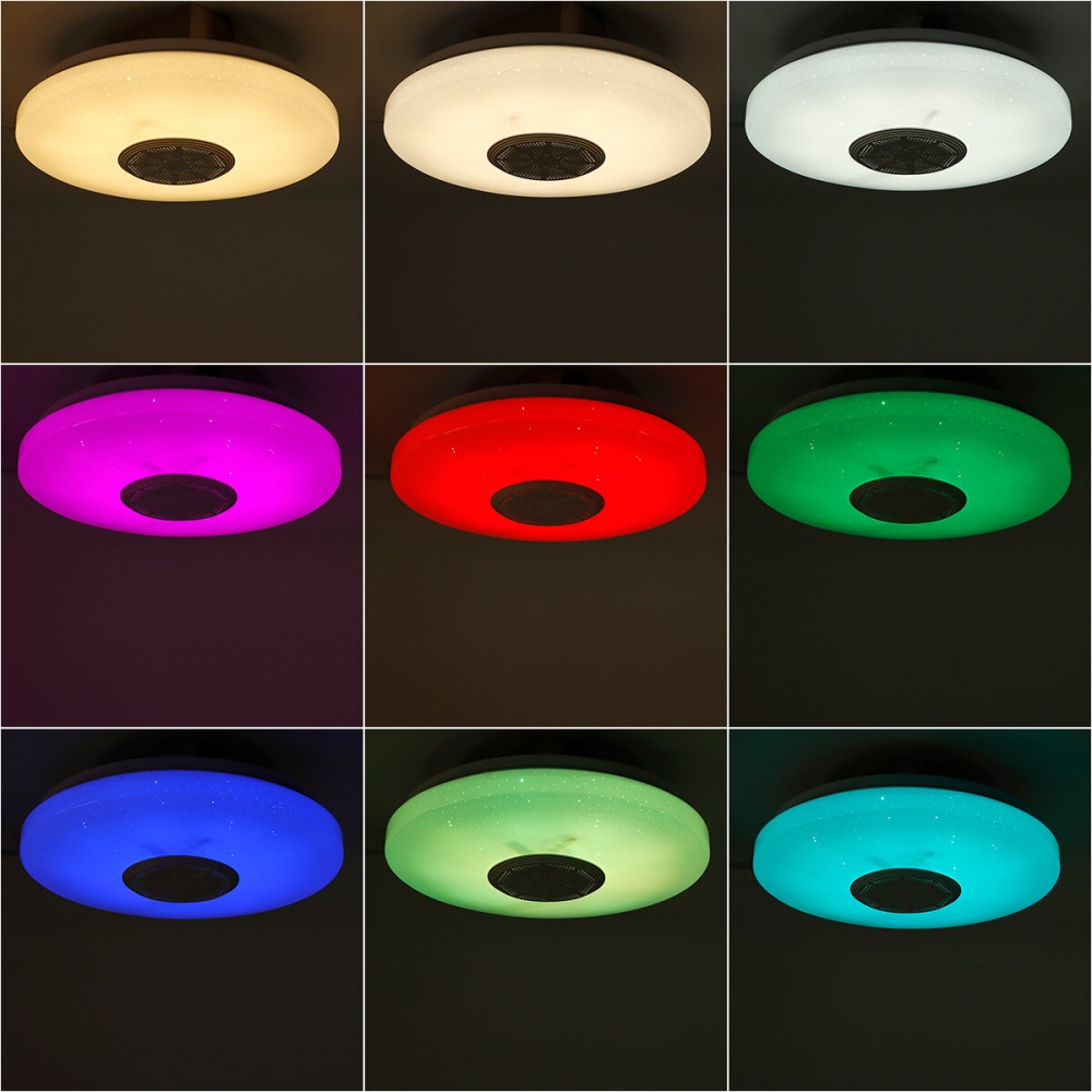 30cm Diameter Bluetooth WIFI LED Ceiling Light RGB Music Speaker Dimming Lamp APP Remote HOT - Image 2