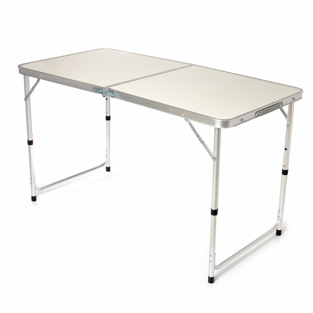 Portable Folding Table Laptop Desk Study Table Aluminum Camping Table with Carrying Handle and Adjustable Legs Table for Picnic Beach Outdoors - with - Image 2