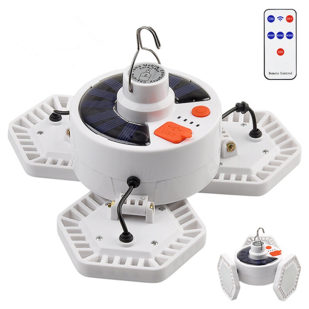 XANES® 126LED Solar Camping Light USB Rechargeable Emergency Night Light Outdoor Lamp with Remote Controller - #1