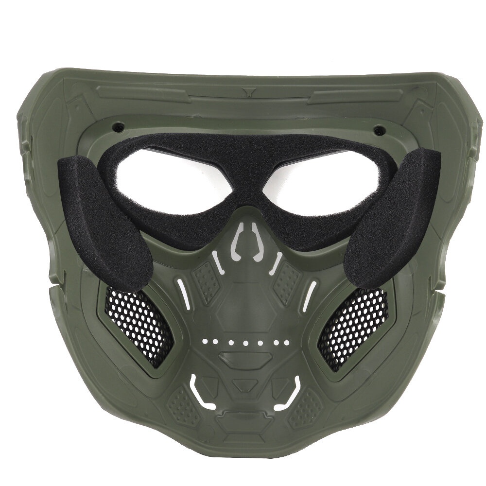 Skull Tactical Airsoft Mask Paintball CS Military Protective Full Face Helmet - Green - Image 2