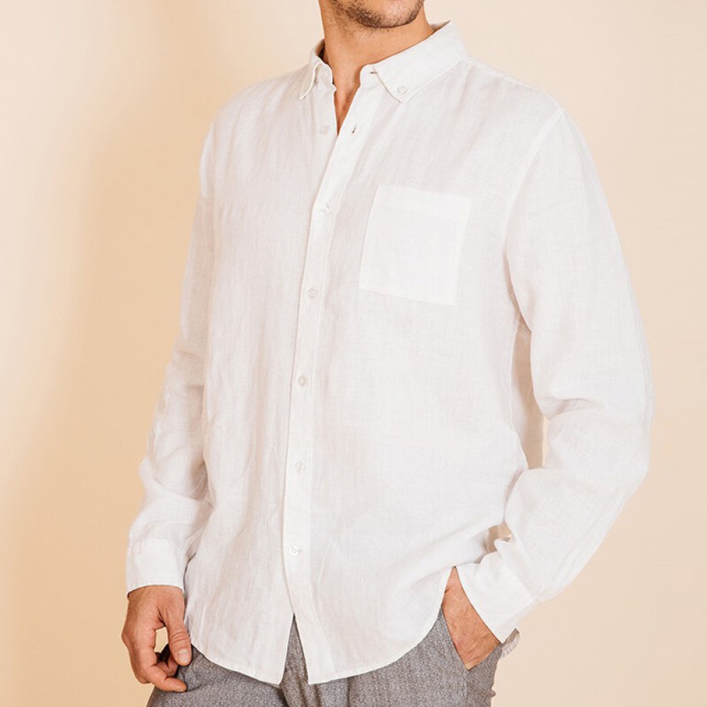 Mens Cotton Breathable Comfy Solid Color Button down Shirts - XL Black