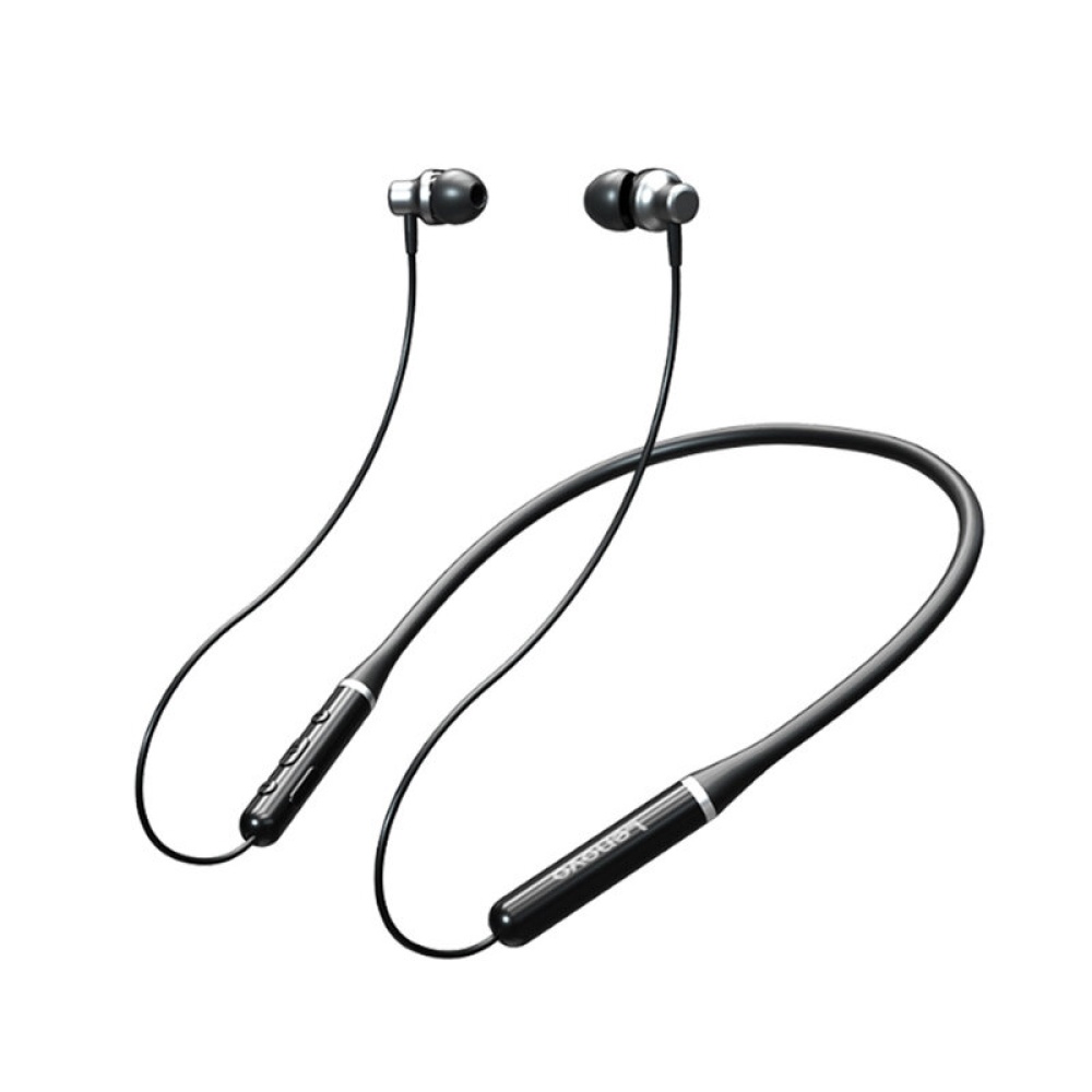 Lenovo QE03 bluetooth Headphones Neckband Wireless IPX5 Waterproof Sports Earphones Stereo Sports Magnetic Headphones With Mic - Black - Image 2