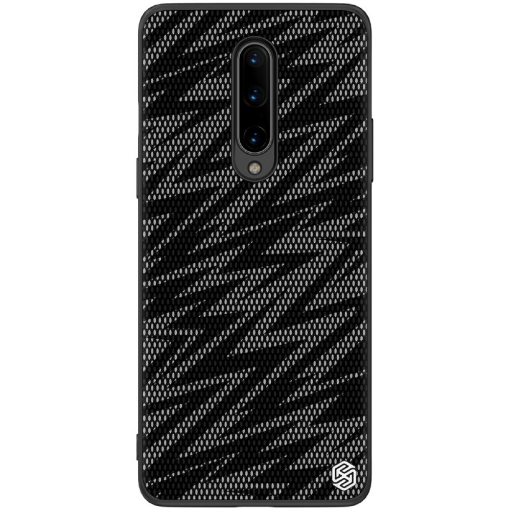 Nillkin for OnePlus 8 Case Luxury Luster Twinkle Shield Woven Polyester + PU Leather Shockproof Protective Case - Black - Image 2