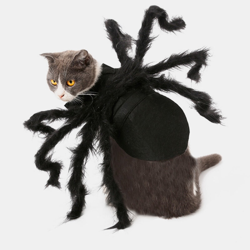 Pet  Funny Spider Clothes Cat Dog Horror Simulation Plush Spider Clothes for Party Dress - M - Image 2