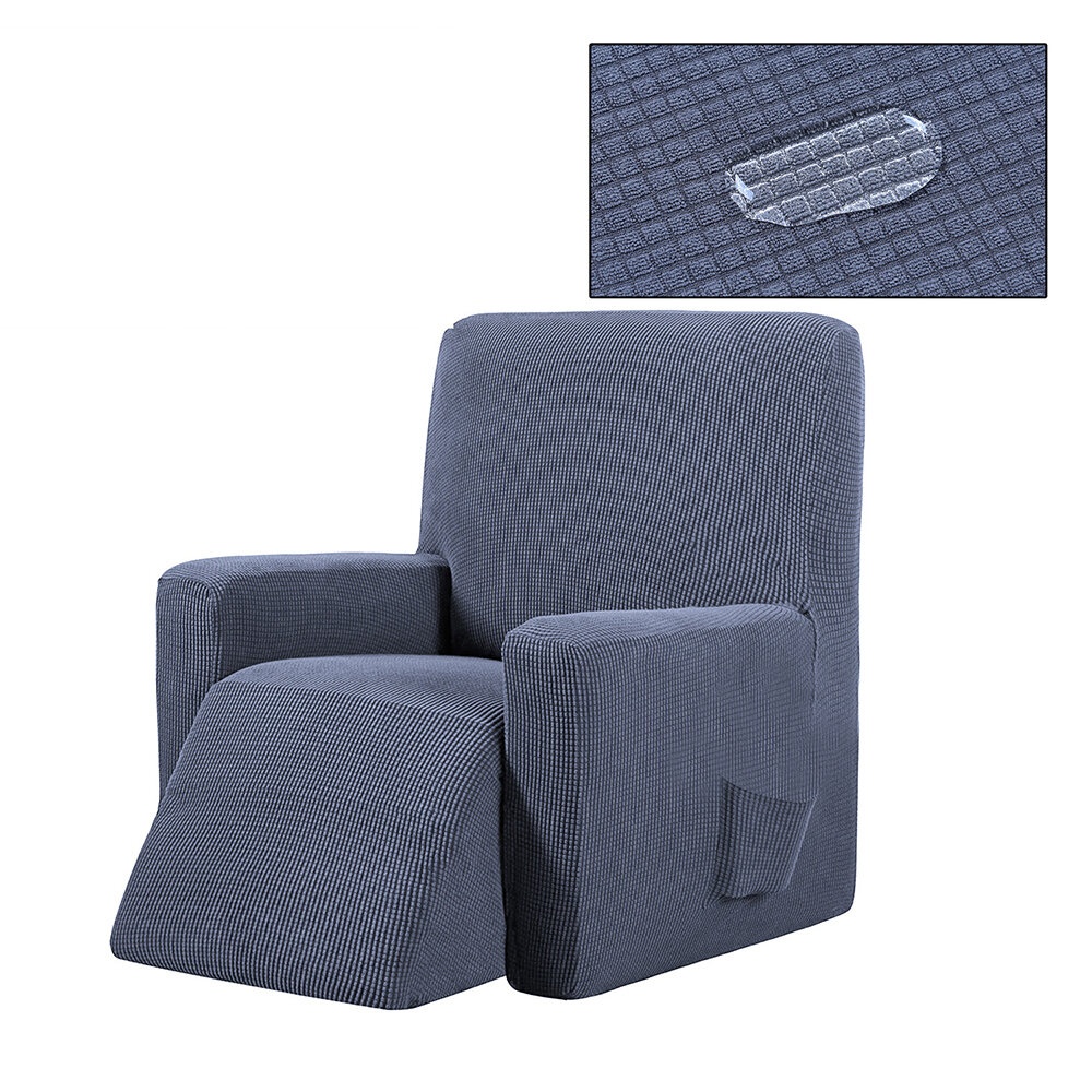 Non-slip Massage Sofa Cover Removable Stretch Fleece Recliner Rocking Chair Protector Pure Color All-inclusive Elastic Seat Slipcover for Home Office - Image 2