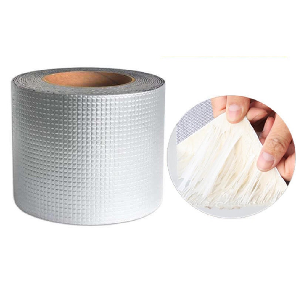 Aluminum Foil Butyl Rubber Tape Self Adhesive Waterproof Tape for Roof Pipe Caulking Super Fix Duct Tape - 10cm 5M