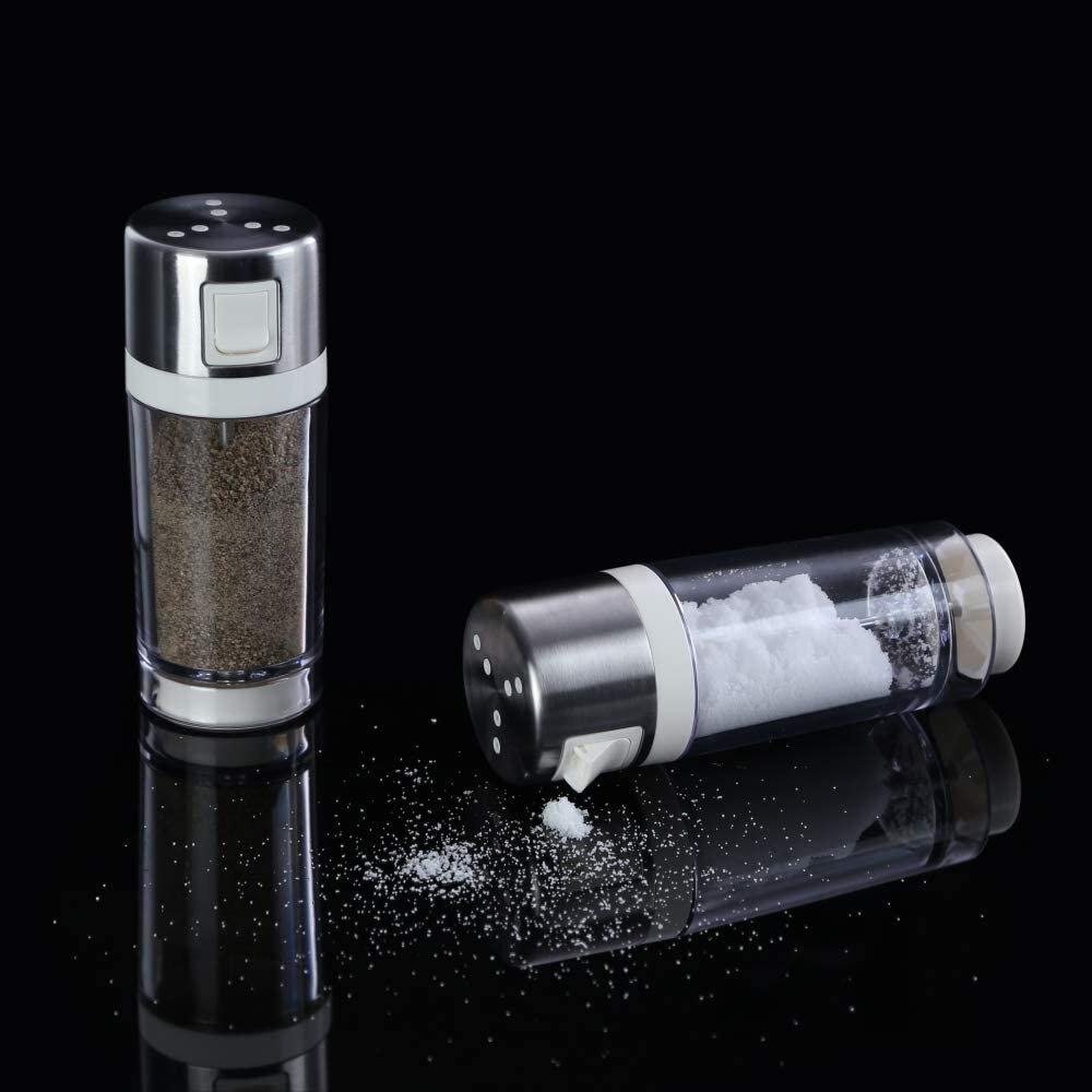 KITCHENDAO 2PCS Automatic Opening Closing Salt Pepper Shakers Seasoning Bottle Set - Image 2
