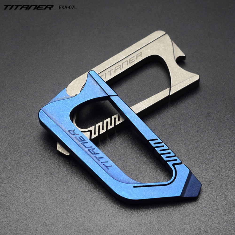 TITANER Titanium Alloy Multitools EDC Mini Pocket Carabiners Slotted Screwdriver Bottle Opener Portable Keychain Outdoor Camping Climbing - Grey - Image 2