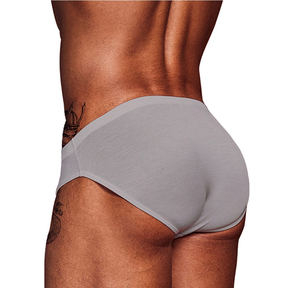 Mens Solid Color Underwear Cozy Low Waist Briefs - Pink M