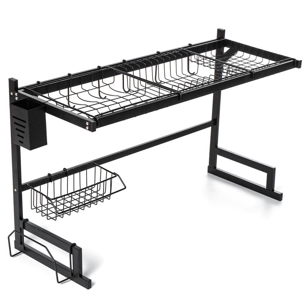 2 Types Stainless Steel Dish Drainer Rack Durable For Kitchen Rack Over Sink Set - Straight head - Image 2