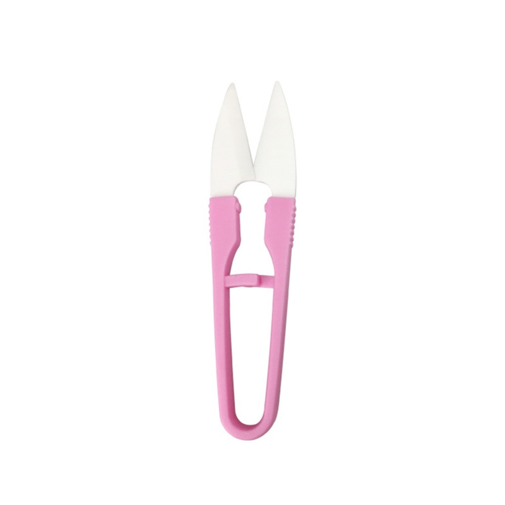 Ceramic Fishing Line Scissors Embroidery Tailor U-shaped Anti-rust Blade Pink