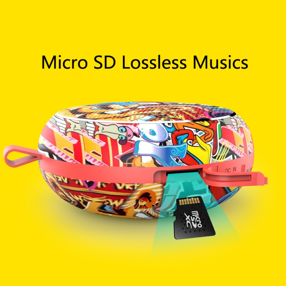 Outdoor Mini Creative Cute Wireless Bluetooth 4.0 Speaker Portable Heavy Bass Sound Box Graffiti - Image 2