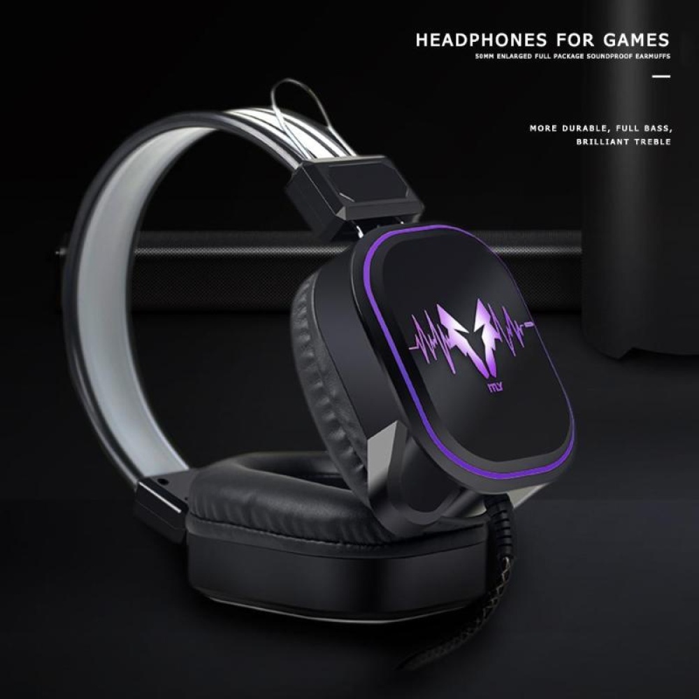 USB Wired Gaming Headphone LED RGB Lighting Over-Ear Gamer Headset with Microphone for PC Laptop Xbox One PS4 interface light version black - Image 4