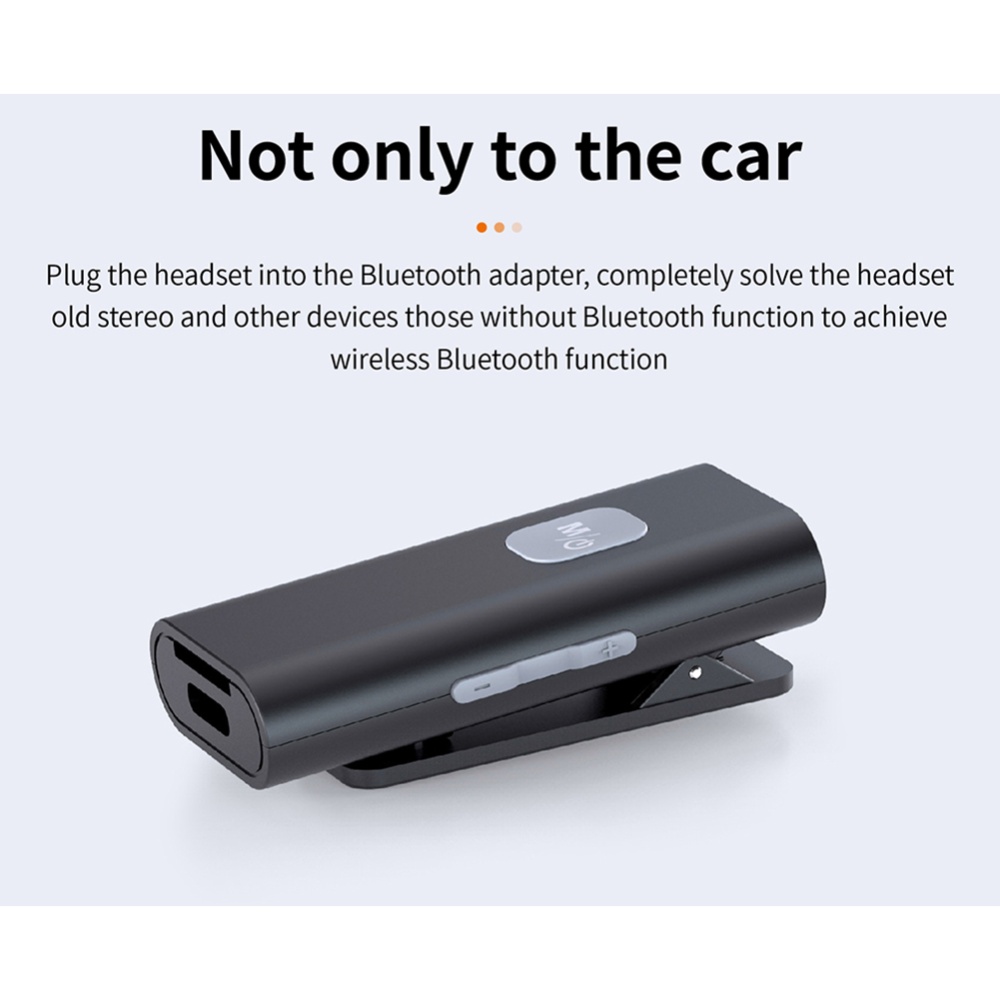 Car Bluetooth-compatible Audio Receiver With Mic Long Battery Life 3.5mm Aux Jack Wireless Adapter Compatible For Pc Headphones black - Image 3