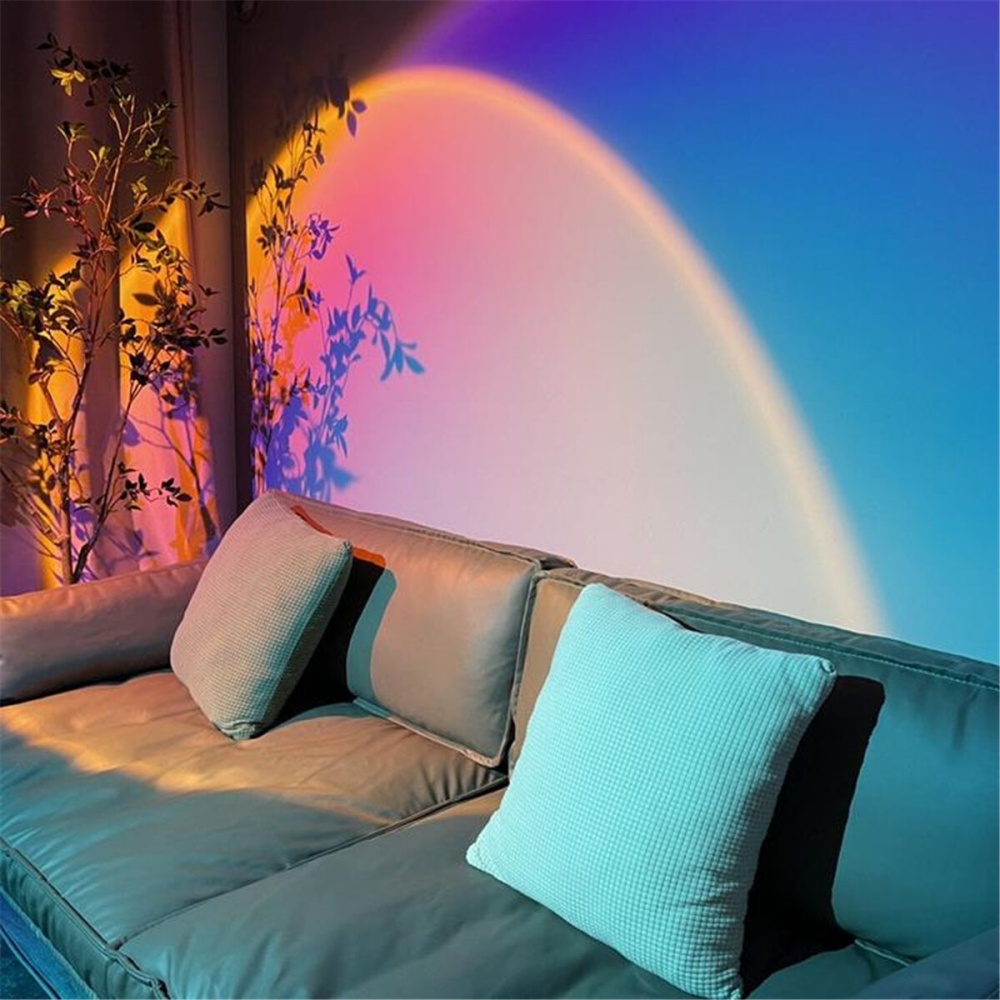 2021 USB Button Rainbow Sunset Projector Atmosphere Led Night Light Home Coffe - Type E - Image 2