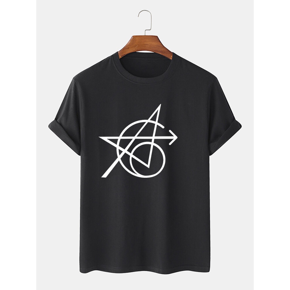 Mens Captain America Pattern Short Sleeve 100% Cotton Loose T-Shirts - White S