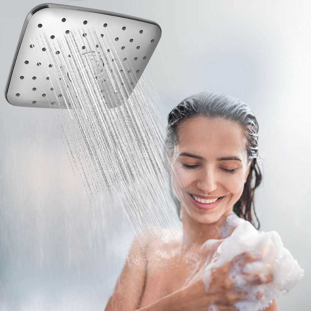 5-in-1 Rainfall Handheld Shower Head Combo 3 Level Adjustable Dual Square Hose - Image 2