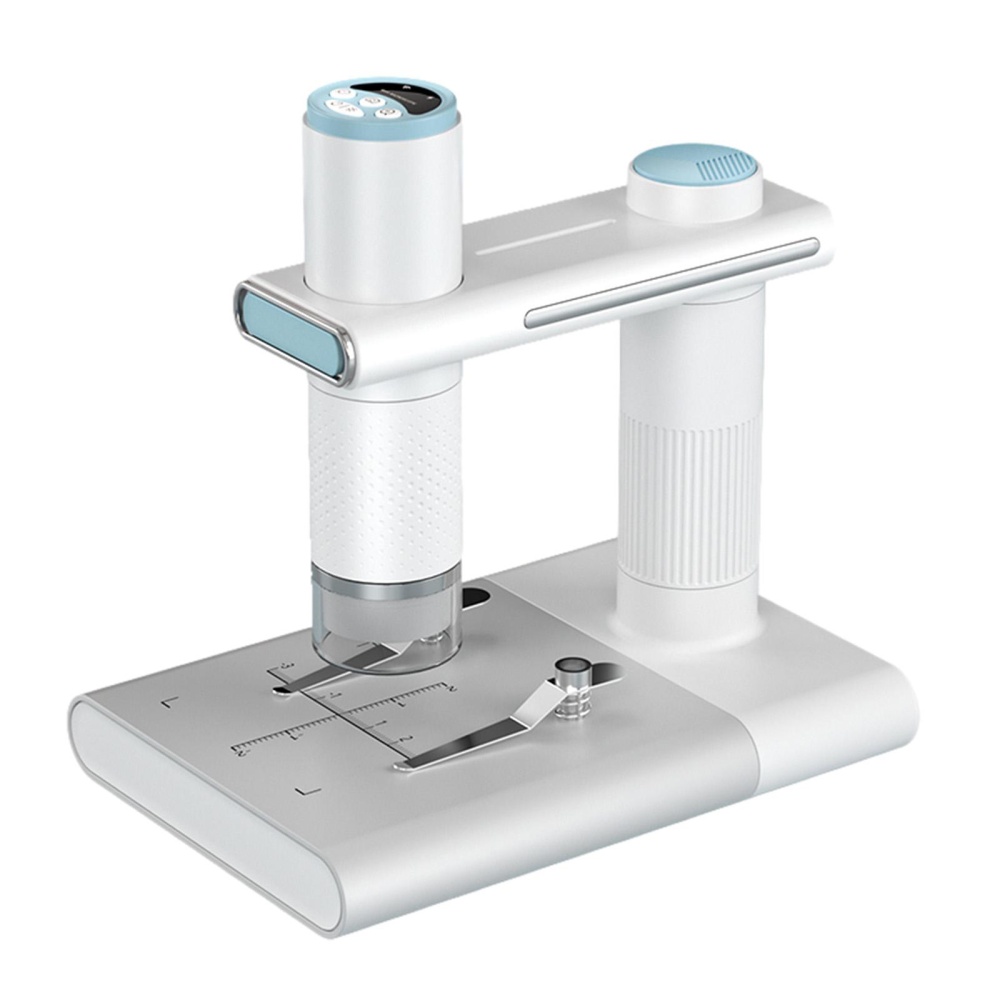 Wireless Digital Microscope Lightweight 1000x Wifi with Stand for Skin Scalp Jewelry Pcb Testing White
