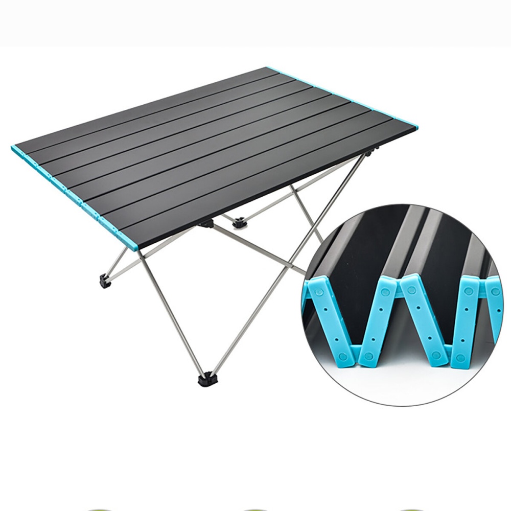 Outdoor Aluminum Alloy Folding Table Portable Ultra-Light Picnic Camping Aluminum Plate Desk Barbecue Self-Driving Furniture - L - Image 2