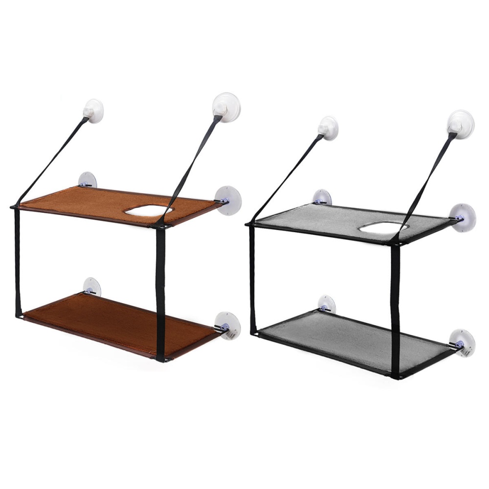 Double Layer Cat Bed Pet Window Hammock Cat Puppy Washable Hanging Perch Cat Tree Pet Bed Support 45lb - Type A