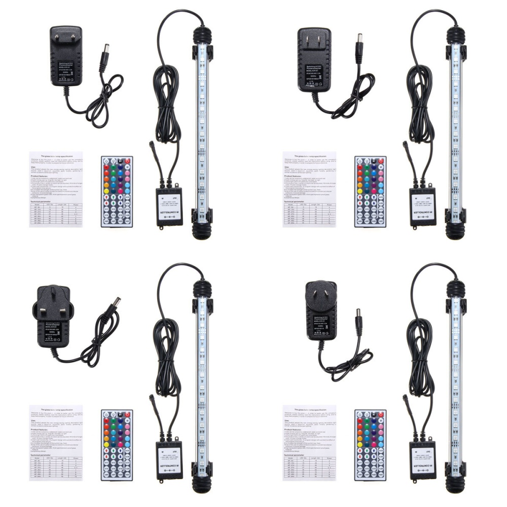 28CM 4.5W SMD5050 RGB LED Aquarium Fish Tank Light Color Changing Bar Submersible Lamp + 44Keys Remote Control - AU Plug - Image 2