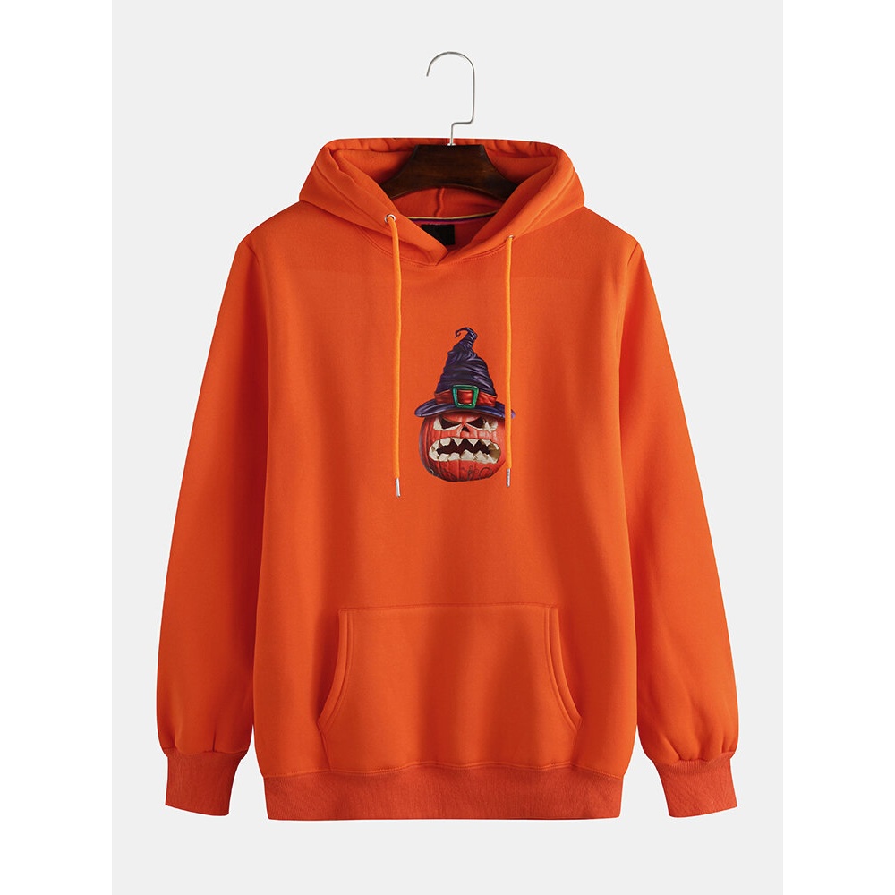 Mens Hooded Overhead Long Sleeve Casual Sweatshirt - XL Red