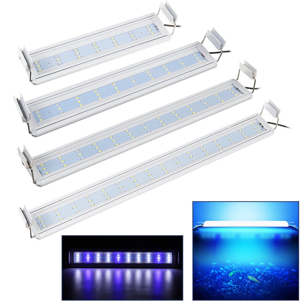 Aquarium Fish Tank EU Plug LED Light Over-Head Blue+White Lamp Plants Moon Lighting - For 30-40cm Tank