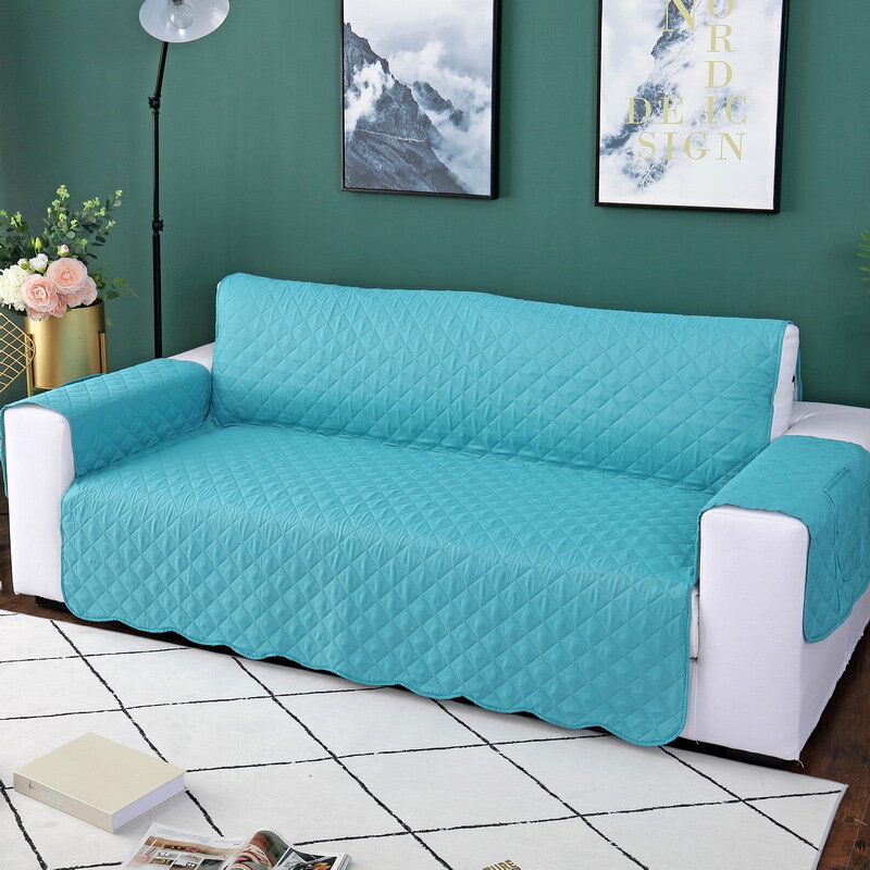 Double Seats Sofa Cover Living Room Home Decoration Polyester Dust-proof Seat Covers - Green - Image 2