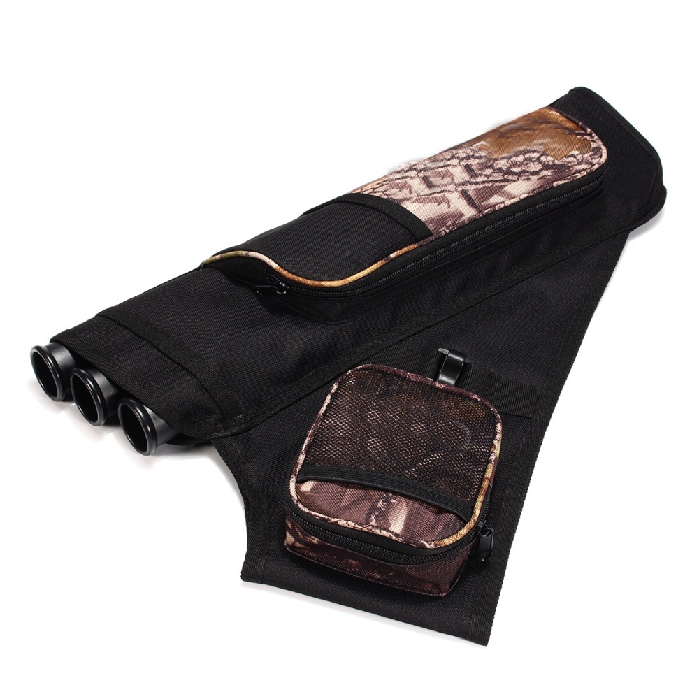 3 Tube Hip Quiver Archery Holder Bag with Adjustable Waist Belt Black - Camouflage - Image 2