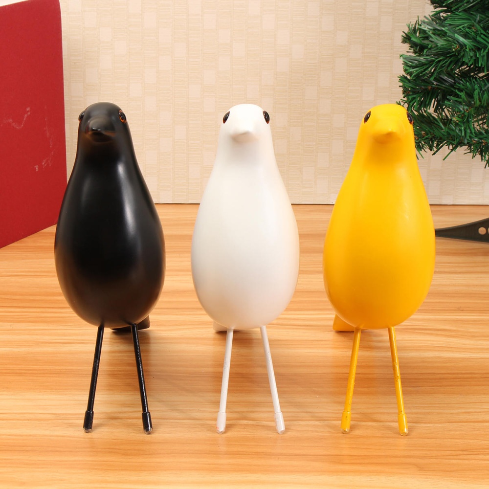 11'' Bird Desk Ornament House Resin Pigeon Gift Office Home Window Table Decorations - Black - Image 2