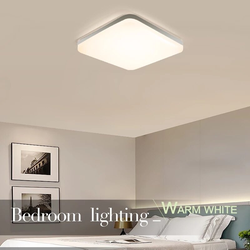 AC85-265V 18W 24W 36W 48W Round /Square LED Panel Ceiling Lamp Natural/Cold/Warm White High Lighting for Bedroom Kitchen Lighting - Warm White Round - Image 2