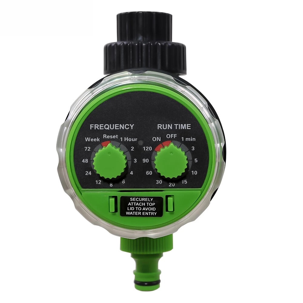 Aqualin Electronic Watering Timer Two Dial Hose Watering Timer Garden Ball Valve Irrigation Controller