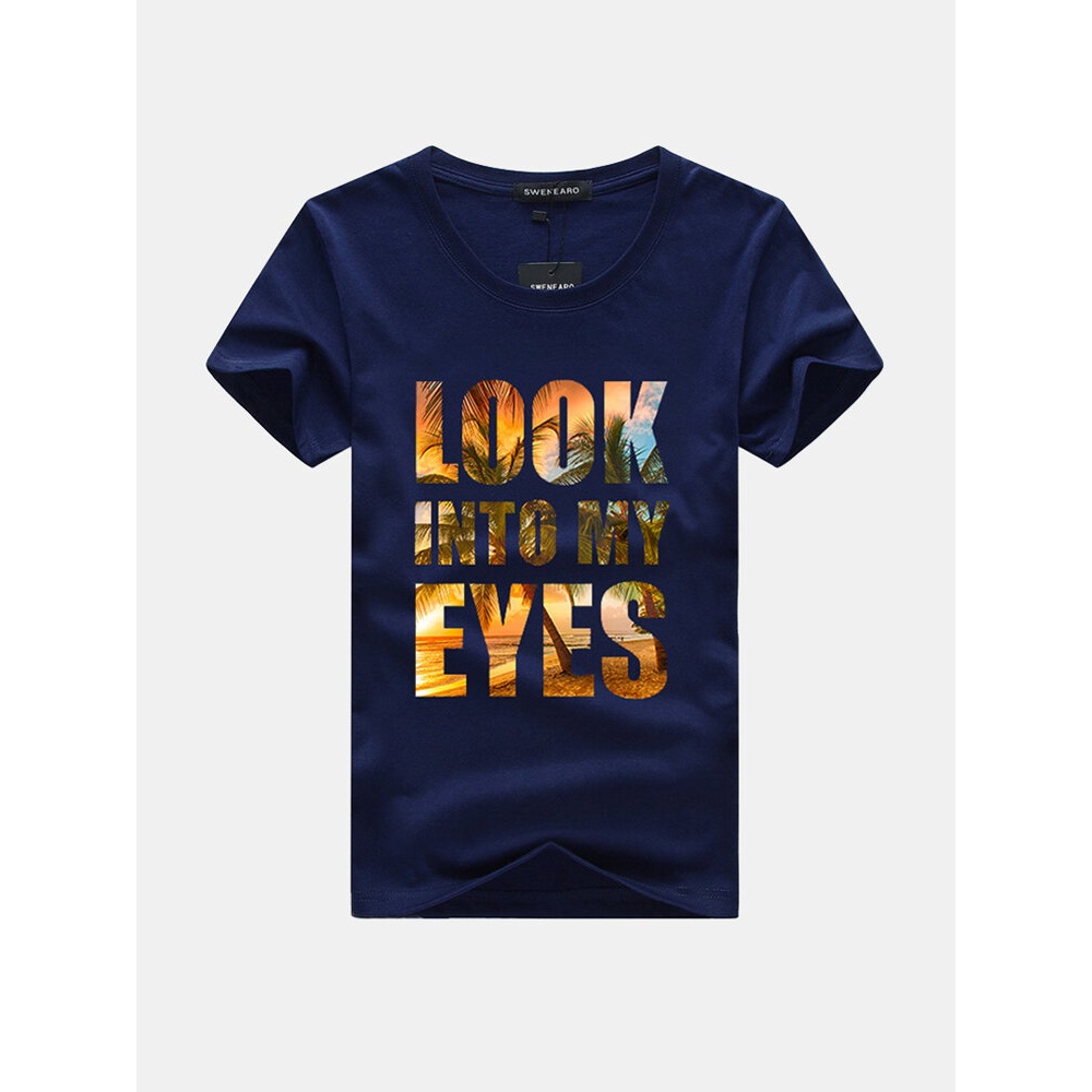 Men Casual Loose Short-Sleeved T-Shirts - XS White