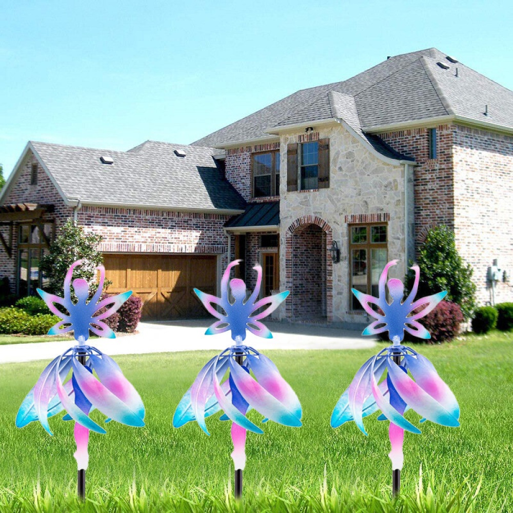 Metal Fairy Ballerina Wind Chimes Discoloration Ballet Spin Girl Wind Spinner Windmill Metal Sculptures for Patio Garden Yard Decor - Image 2