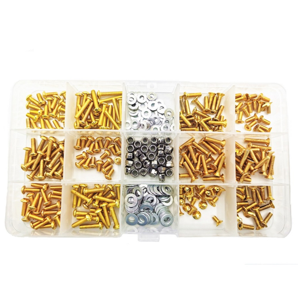 Gold Screws Washer Nuts Box Set for 1/8 1/10 HSP Traxxas Tamiya HPI Kyosho D90 SRC10 Remote Control RC Car Parts default - Image 2