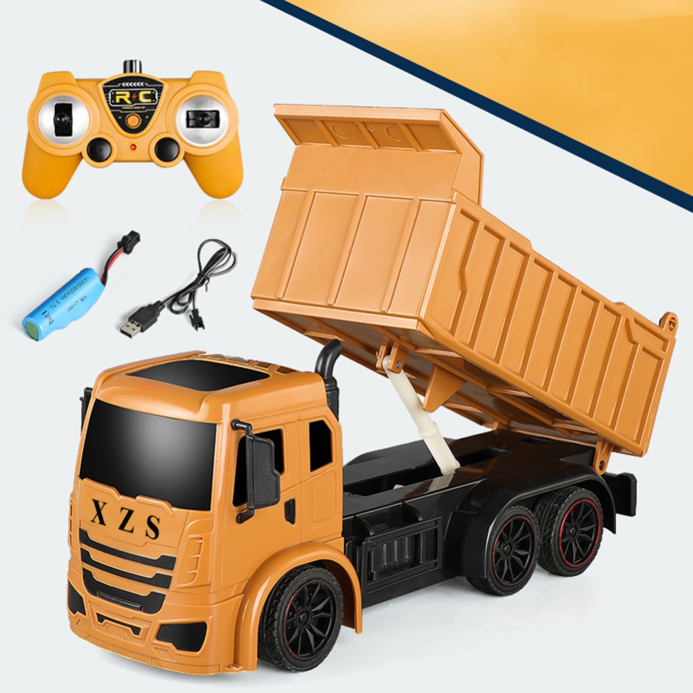 9031 Wireless RC Engineering Truck 7-channel Simulation 2.4G Remote Control Dump Orange - Image 2