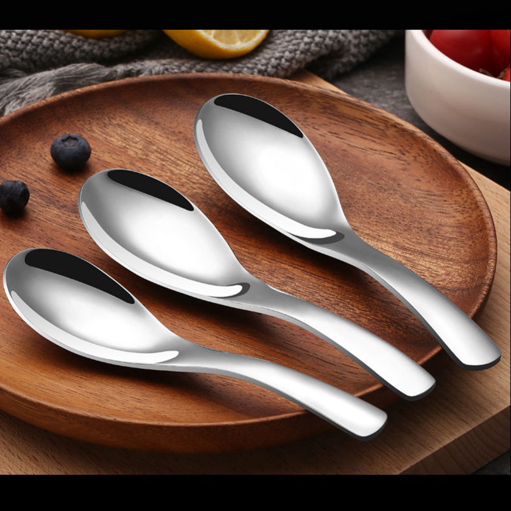 304 Stainless Steel Thickened Rice Spoon Round Soup Family Use Medium - Image 3