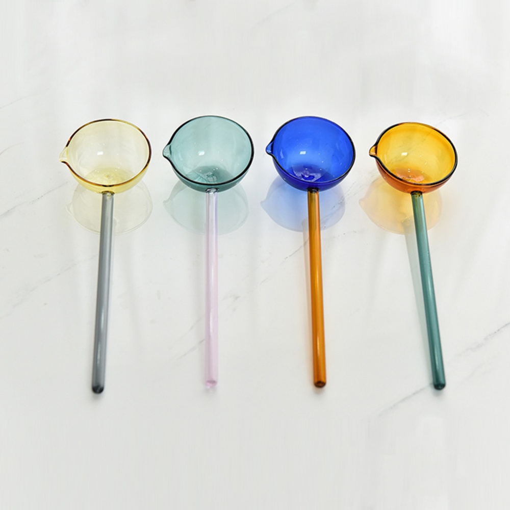 Transparent Glass Spoon High Temperature Resistant Milk Coffee Dessert Kitchen Accessories Colorful Spoons-Champagne - Image 3