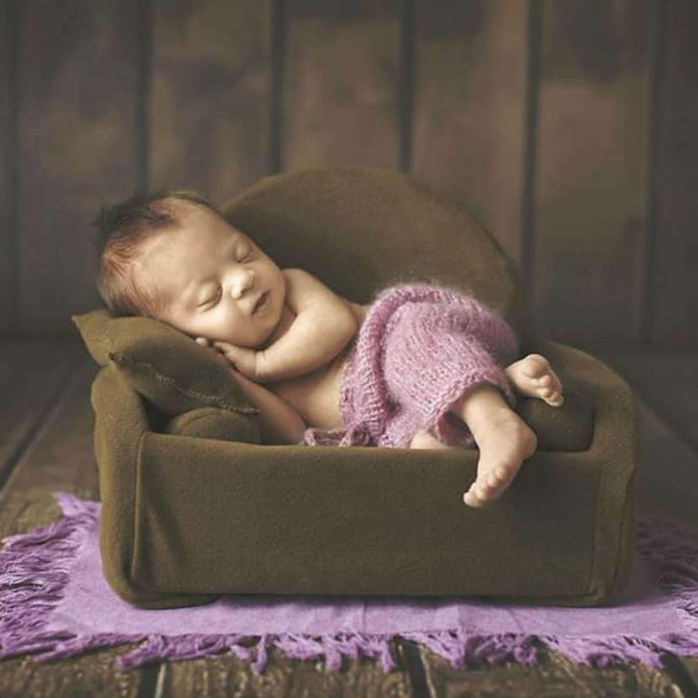 4 in1 Newborn Baby Boy Girl Photography Sofa Chair Soft Bolster Baby Seat Cushion - Beige - Image 2