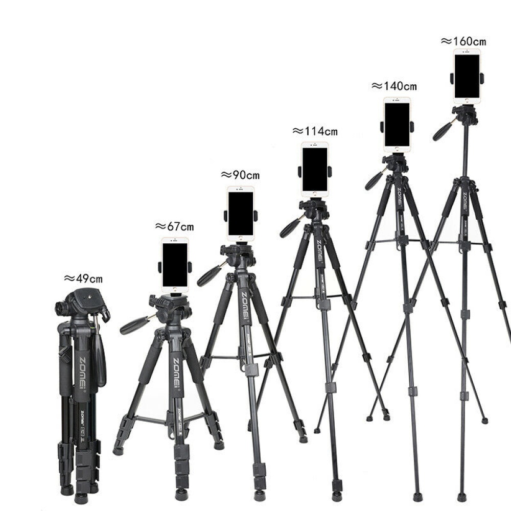 Mobile Phone Bracket Pro Aluminium Q111 Tripod for DSLR Camera Video Fill-in Light silver gray - Image 2