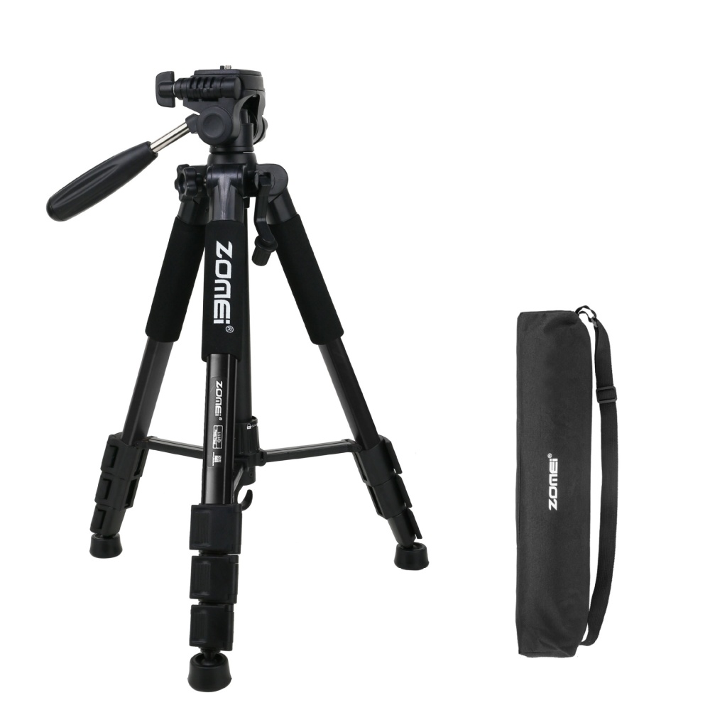 Mobile Phone Bracket Pro Aluminium Q111 Tripod for DSLR Camera Video Fill-in Light black
