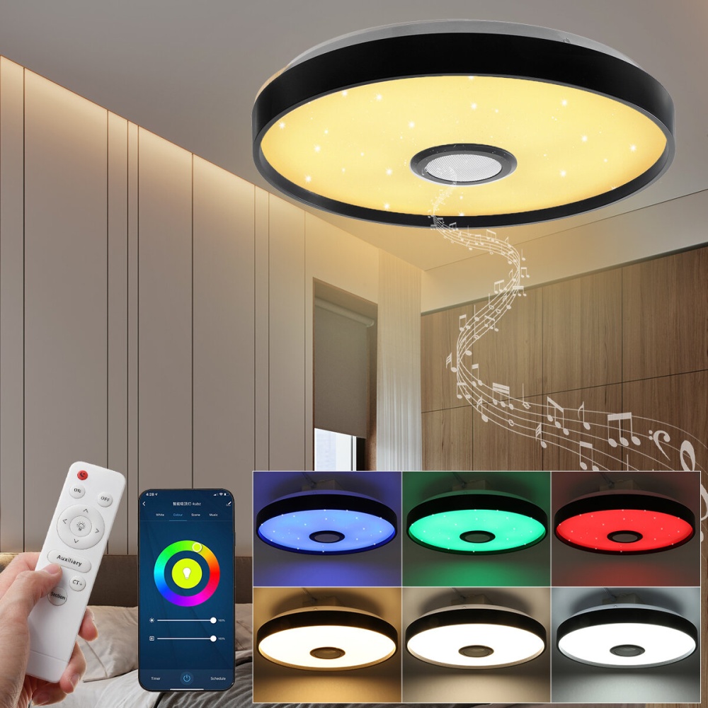 Dimmable 36W RGB LED Ceiling Light Lamp bluetooth WIFI Alexa / Google Home + Remote - 220V