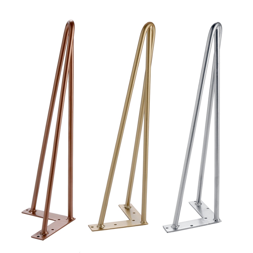 4pcs Table Desk Legs 16"/41cm Metal Hairpin Leg Furniture Legs Stand Feet Home Office Furniture Accessories - Silver - Image 2