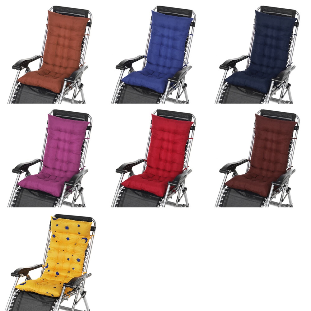 Soft Back Rocking Deck Chair Cushion Pad Seat Lounger Bench Home Office - #1 - Image 2