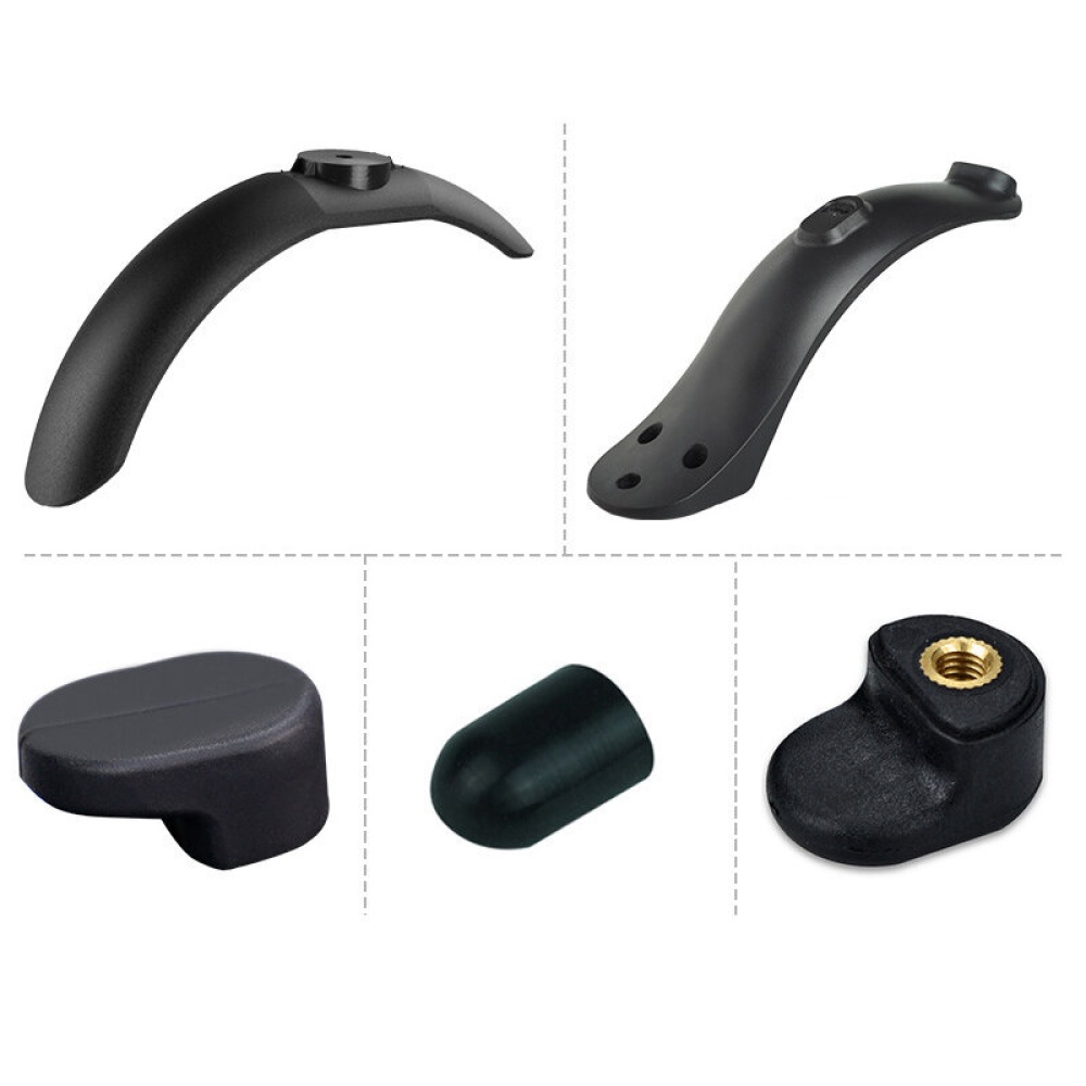 BIKIGHT Fender Sets For M365/Pro Electric Scooter Front Rear Scooters Fender Fastener Foot Support Silicone Cap - Black - Image 2